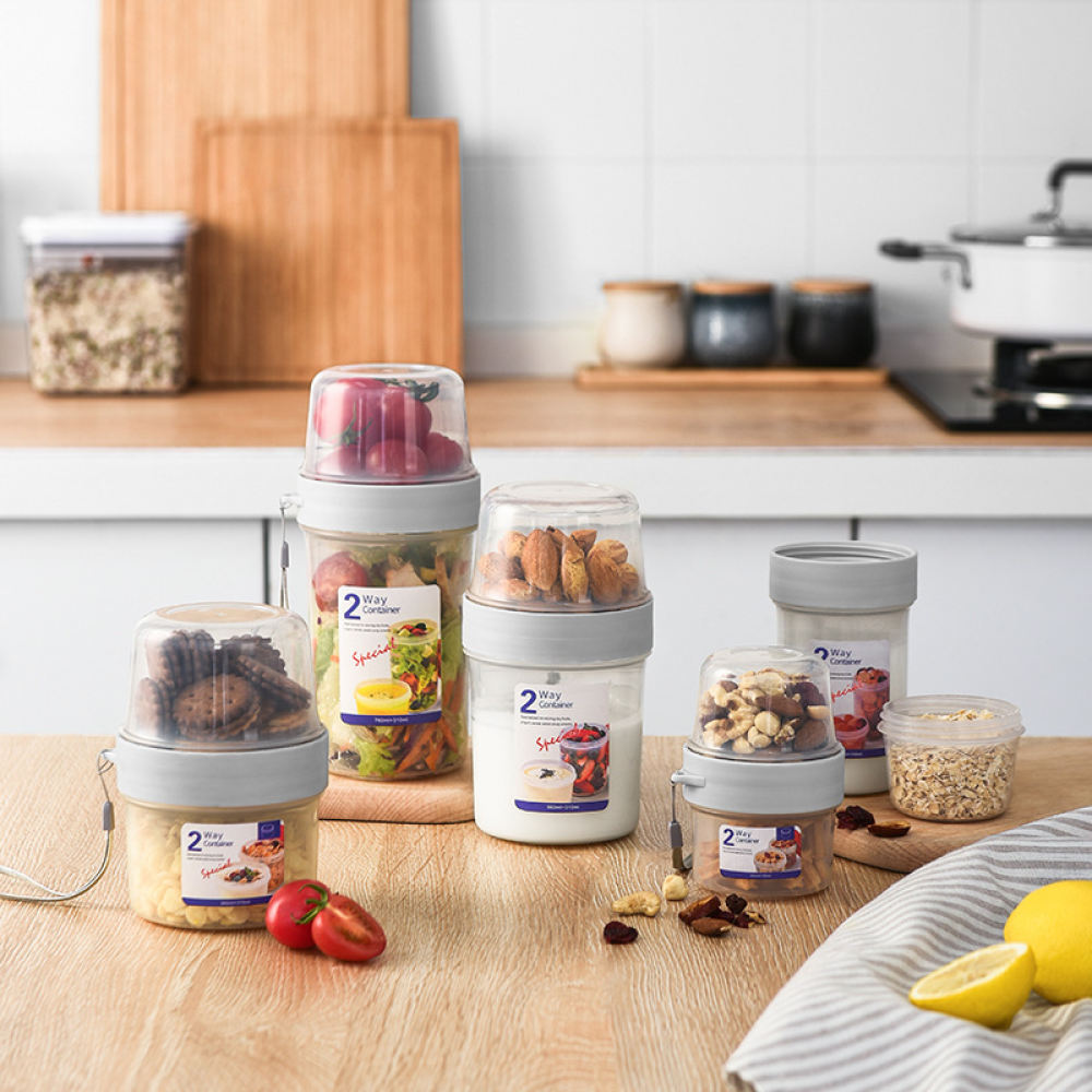 Baby Food Jars With Lids - Contenitore portatile a doppio strato, con